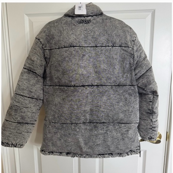LNDN Denim Grey Acid Wash Puffer Jacket - Picture 3 of 3
